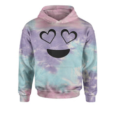 Emoticon Heart Eyes Smile Face Youth-Sized Hoodie cosplay, costume, dress, emoji, emote, face, halloween, Smile, up, yellow by Expression Tees