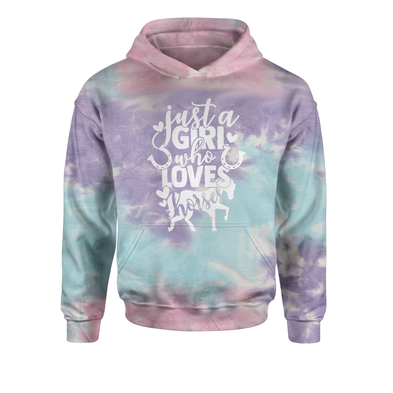 Just A Girl Who Loves Horses Youth-Sized Hoodie equestrian, equine, horse, horses, horseshoe, ponies, pony, shoe by Expression Tees