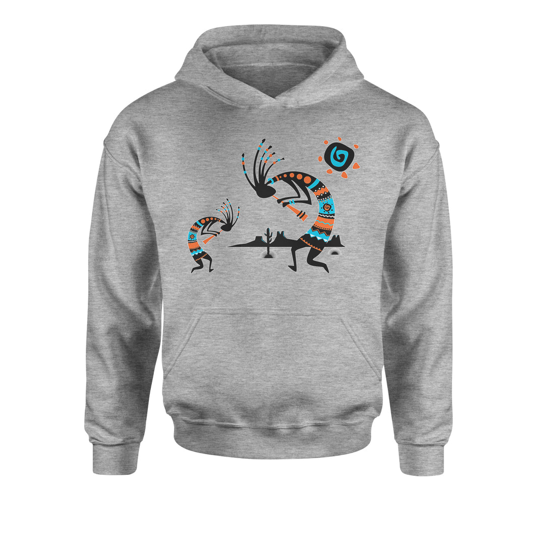 Native American Kokopelli Southwest Youth-Sized Hoodie american, hopi, indian, native, navajo by Expression Tees