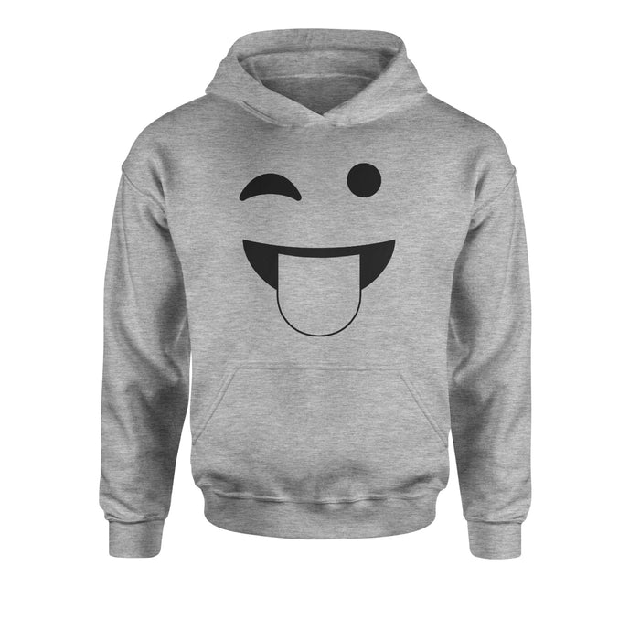 Emoticon Tongue Hanging Out Smile Face Youth-Sized Hoodie