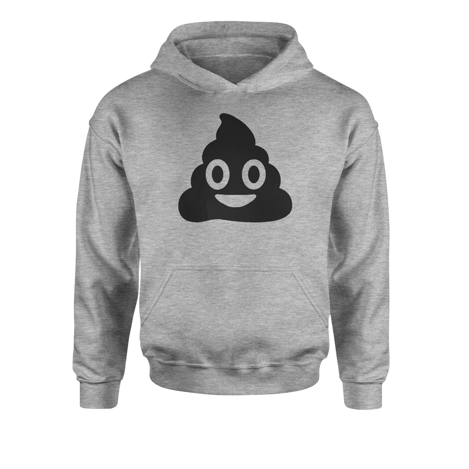 Emoticon Poop Face Smile Face Youth-Sized Hoodie cosplay, costume, dress, emoji, emote, face, halloween, smiley, up, yellow, youth-sized by Expression Tees