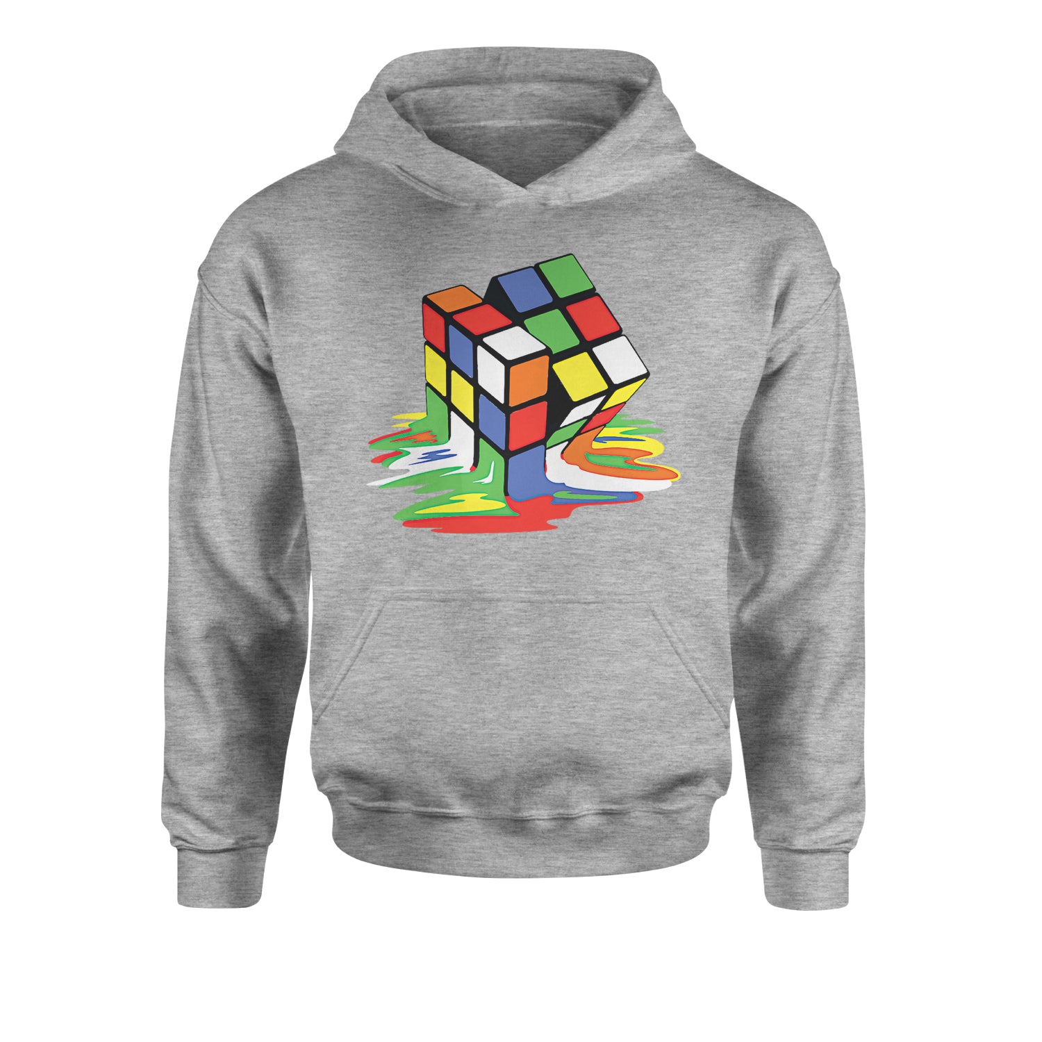 Melting Multi-Colored Cube Youth-Sized Hoodie gamer, gaming, nerd, shirt by Expression Tees