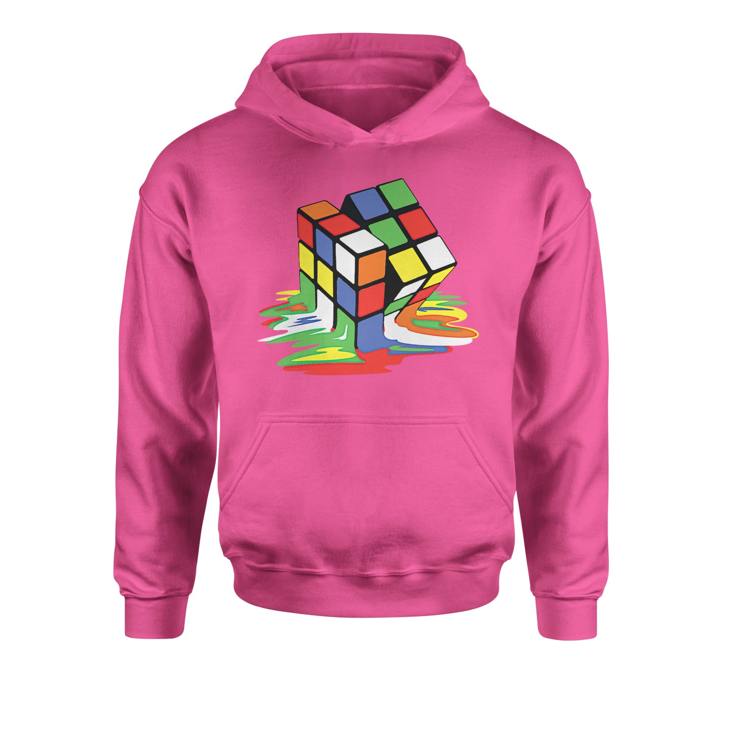 Melting Multi-Colored Cube Youth-Sized Hoodie gamer, gaming, nerd, shirt by Expression Tees