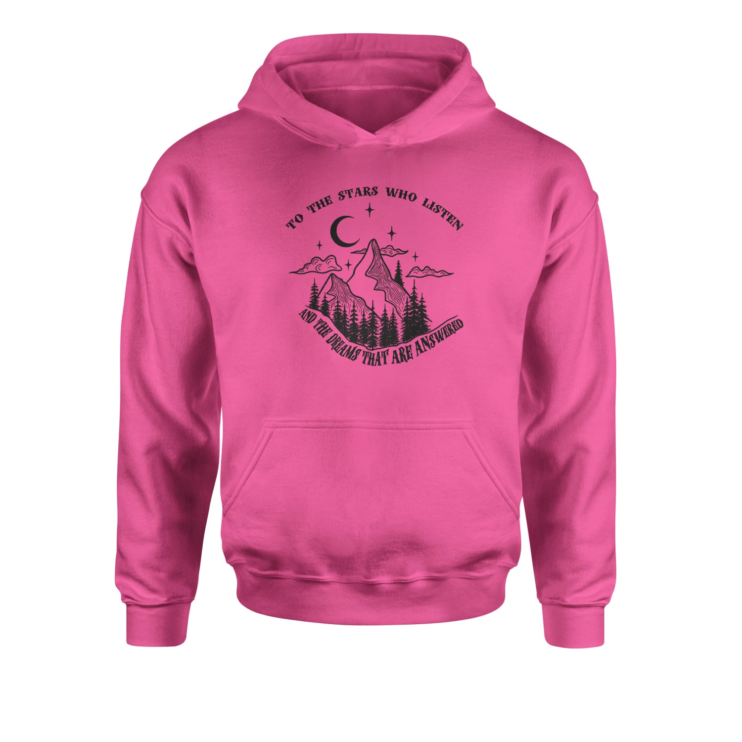To The Stars Who Listen… ACOTAR Quote Youth-Sized Hoodie acotar, court, tamlin, thorns by Expression Tees