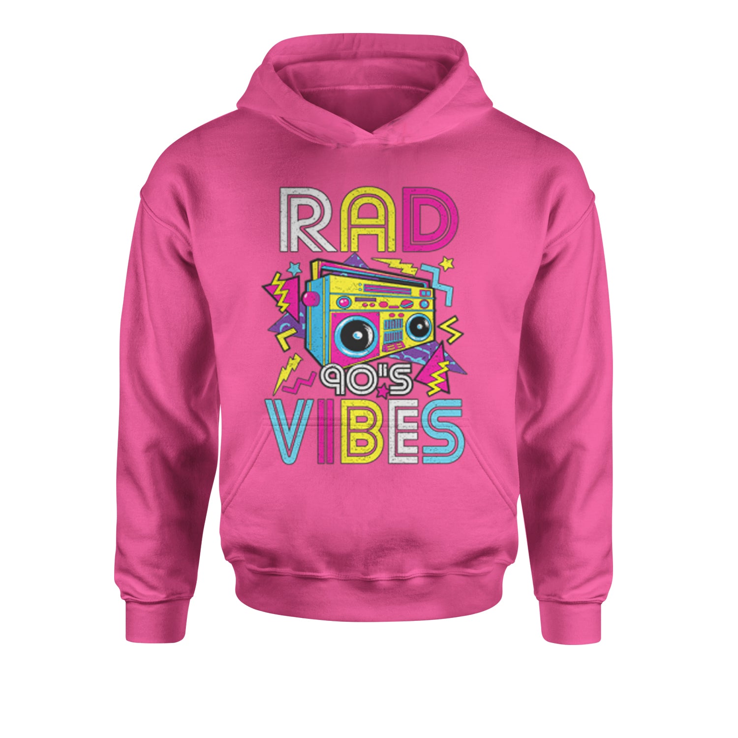 Rad 90's Vibes Youth-Sized Hoodie 90s, gen, genz, millenials, nineties, z by Expression Tees