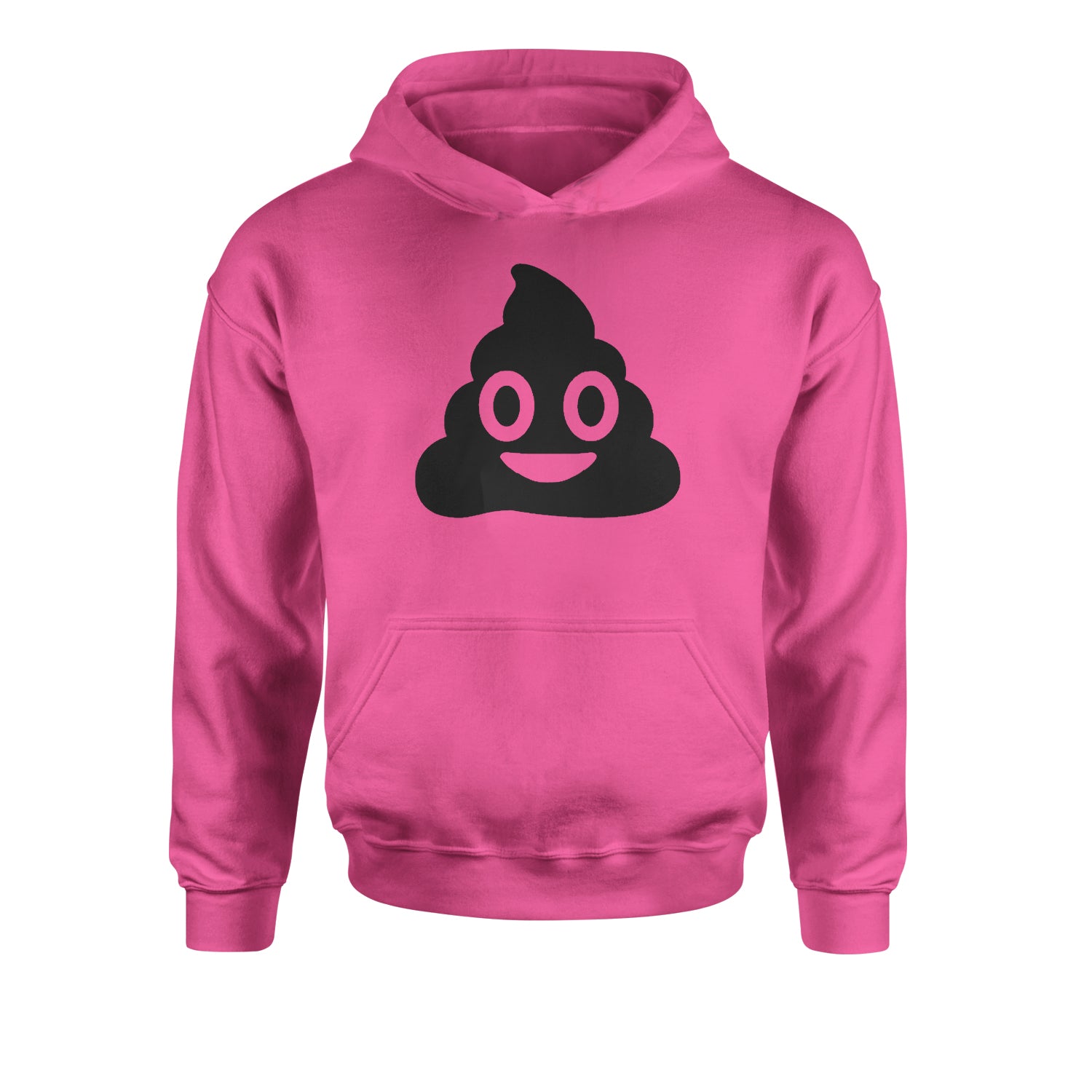 Emoticon Poop Face Smile Face Youth-Sized Hoodie cosplay, costume, dress, emoji, emote, face, halloween, smiley, up, yellow, youth-sized by Expression Tees