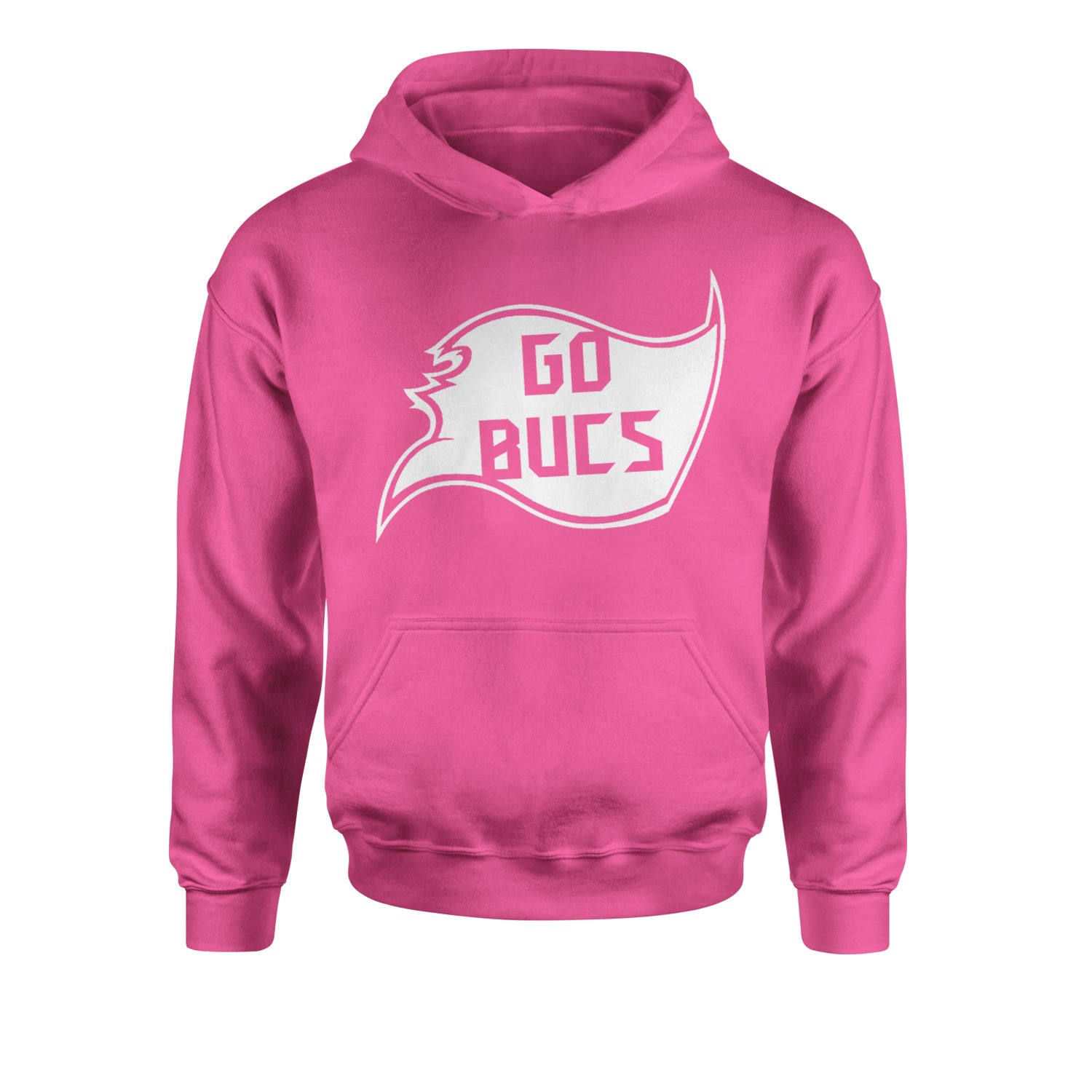 Go Bucs Buccaneers Youth-Sized Hoodie ball, flag, foot, raise, tampa, the by Expression Tees