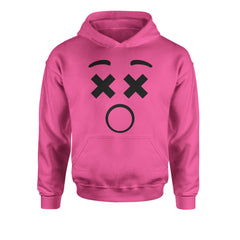 Emoticon XX Eyes Smile Face graphic on Kids' Heavyweight Fleece Pullover Hoodie alternate view 2