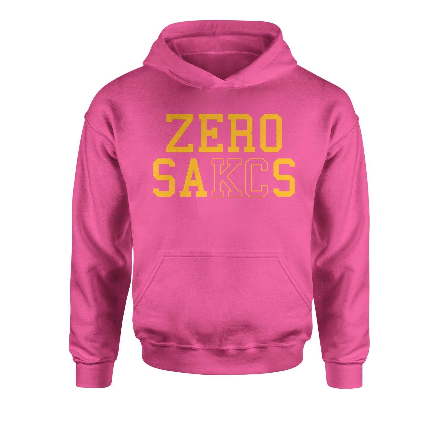 Zero Sacks Kansas City Youth-Sized Hoodie ball, brown, foot, football, kelc, orlando, patrick, sacks, sakcs by Expression Tees