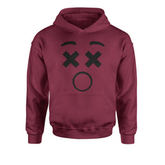 Emoticon XX Eyes Smile Face graphic on Kids' Heavyweight Fleece Pullover Hoodie alternate view 3