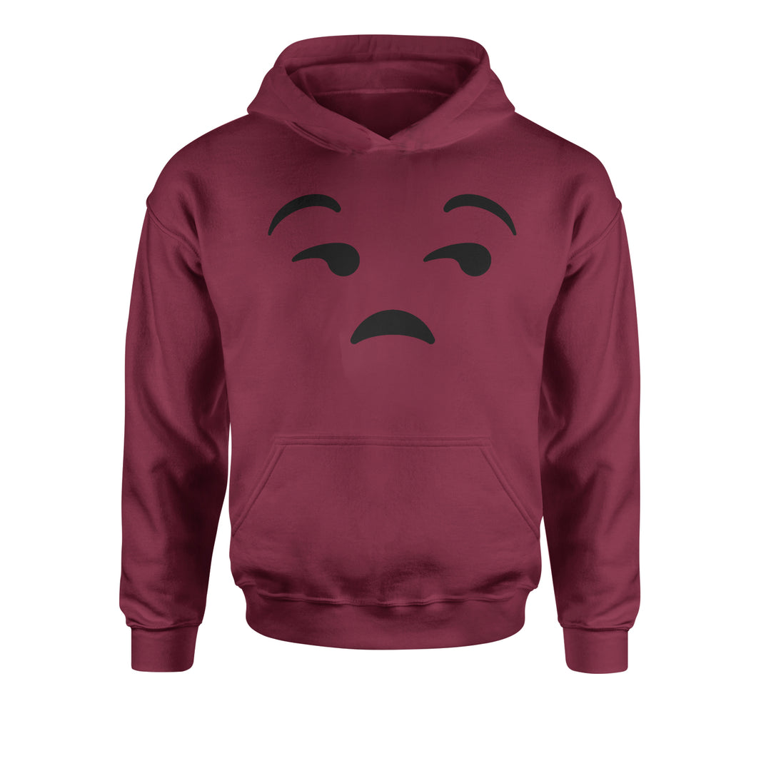 Emoticon Whatever Smile Face graphic on Kids' Heavyweight Fleece Pullover Hoodie alternate view 4
