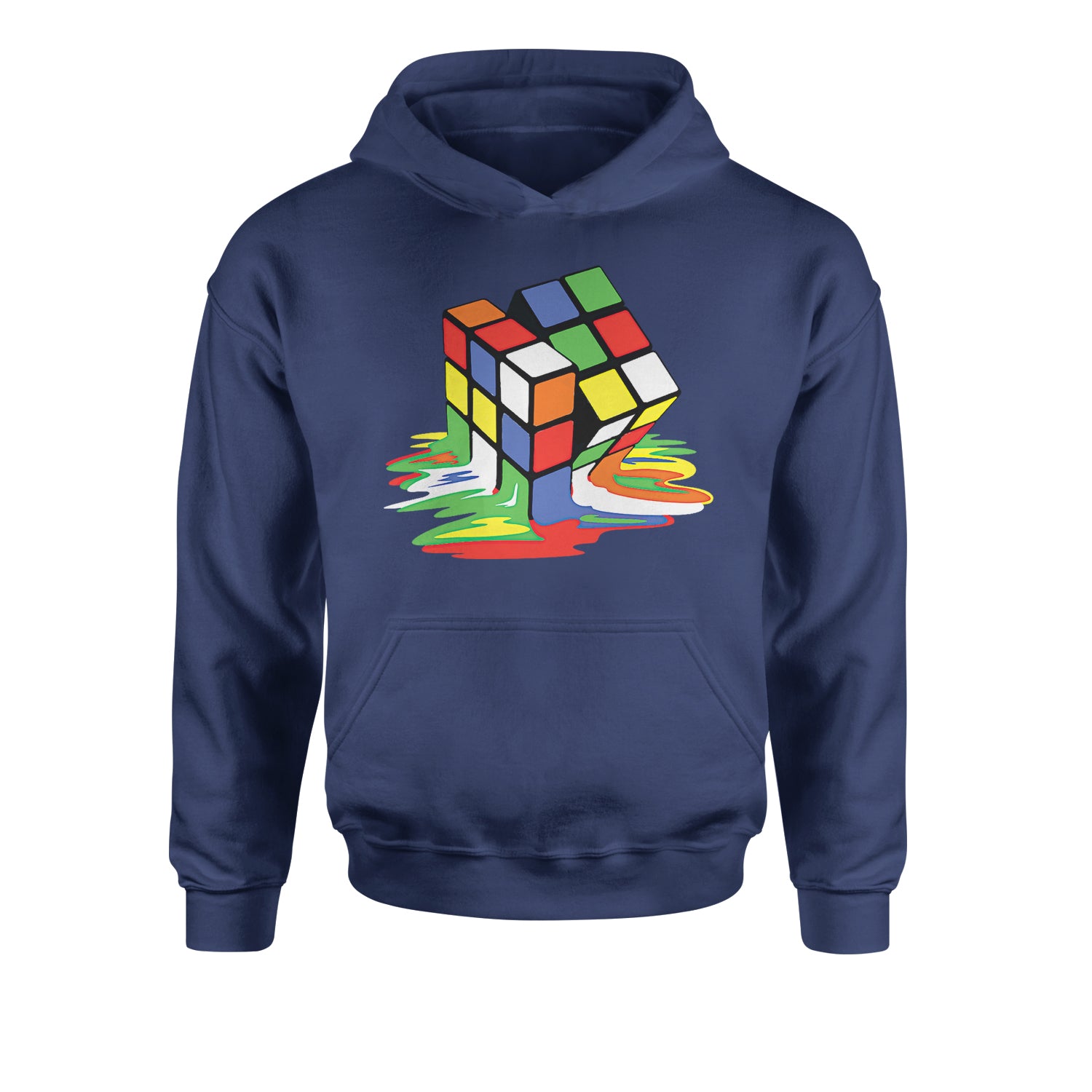 Melting Multi-Colored Cube Youth-Sized Hoodie gamer, gaming, nerd, shirt by Expression Tees