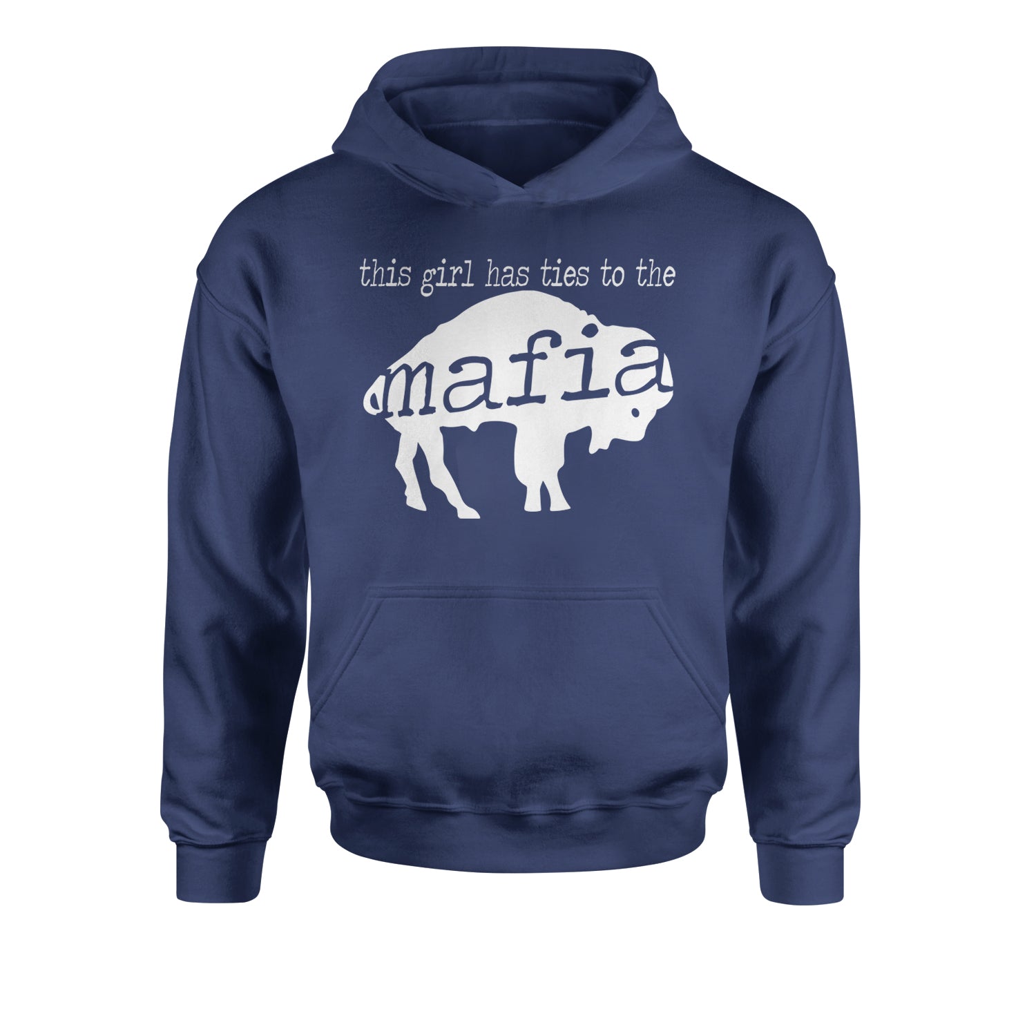 This Girl Has Ties To The Bills Mafia Youth-Sized Hoodie bills, fan, football, new, sports, team, york by Expression Tees