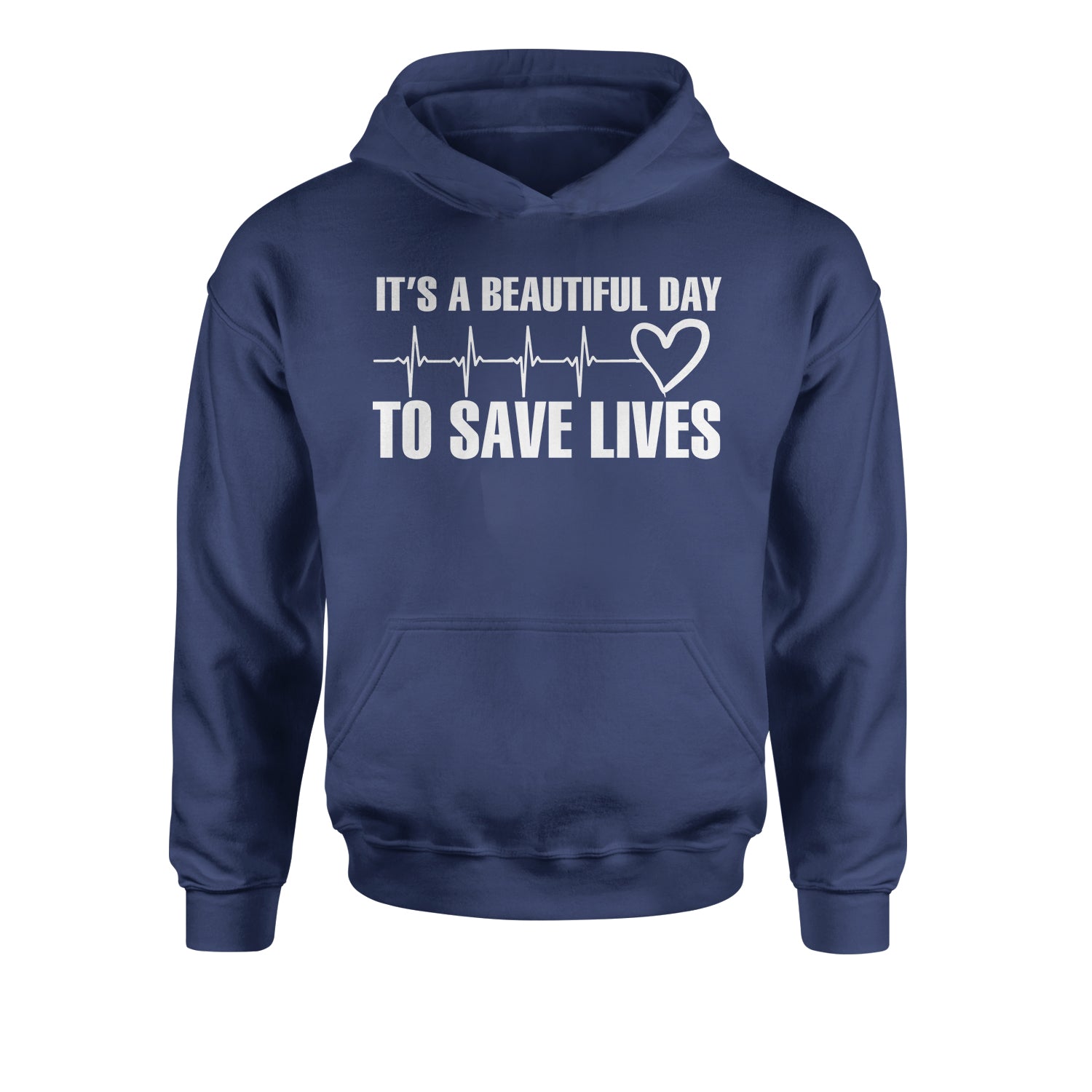 It's A Beautiful Day To Save Lives (White Print) Youth-Sized Hoodie #expressiontees by Expression Tees