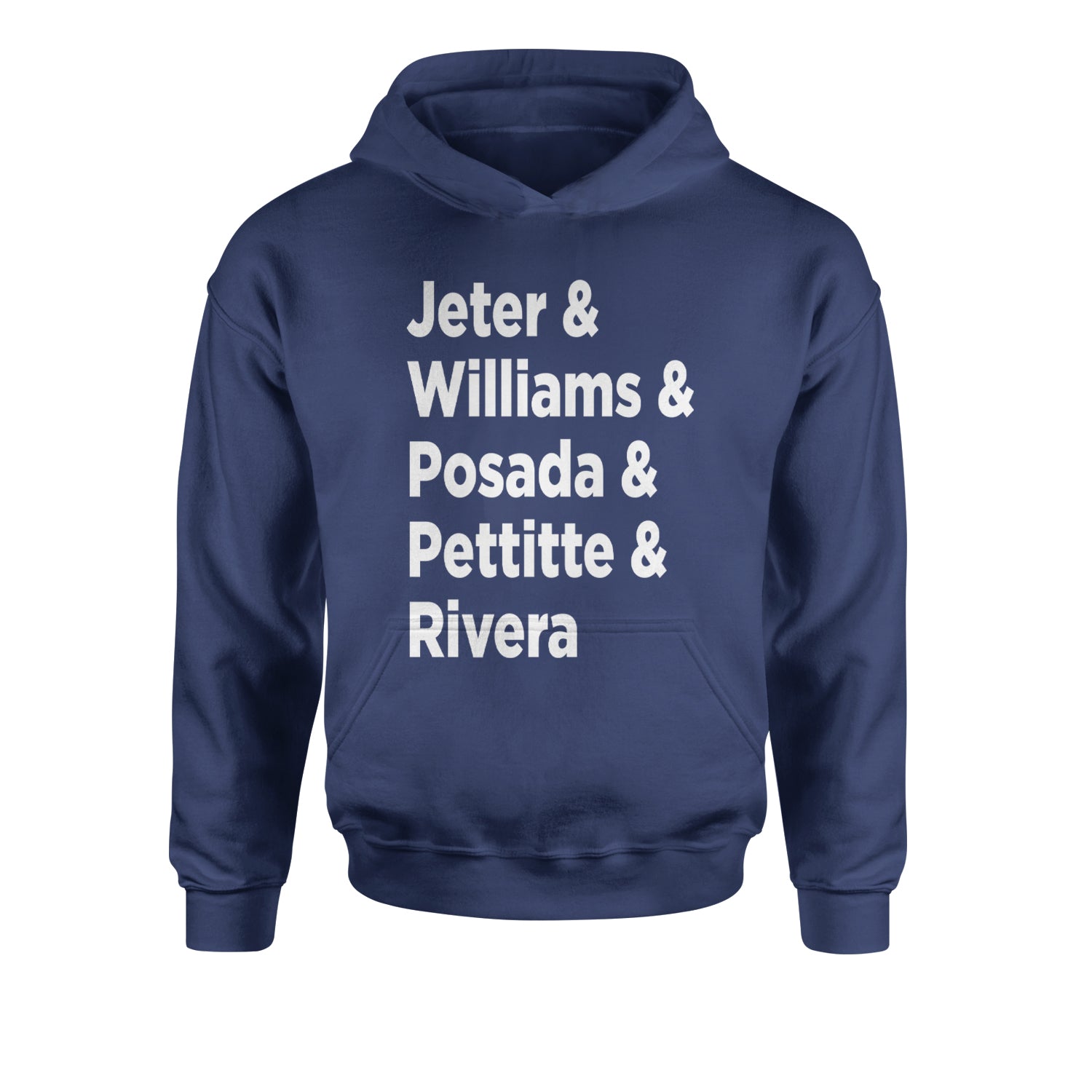 Jeter and Williams and Posada and Pettitte and Rivera Youth-Sized Hoodie baseball, comes, here, judge, the by Expression Tees