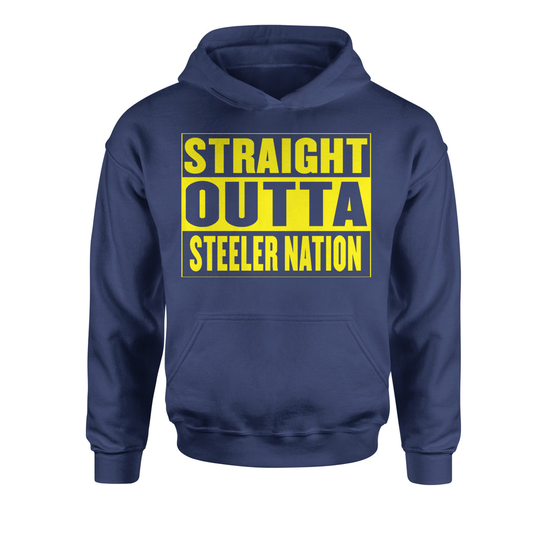 Straight Outta Steeler Nation Football  Youth-Sized Hoodie