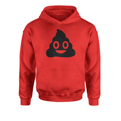 Emoticon Poop Face Smile Face Youth-Sized Hoodie cosplay, costume, dress, emoji, emote, face, halloween, smiley, up, yellow, youth-sized by Expression Tees