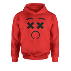 Emoticon XX Eyes Smile Face graphic on Kids' Heavyweight Fleece Pullover Hoodie alternate view 4