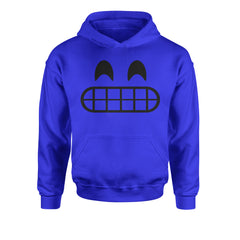 Emoticon Grinning Smile Face Youth-Sized Hoodie cosplay, costume, dress, emoji, emote, face, halloween, smiley, up, yellow, youth-sized by Expression Tees