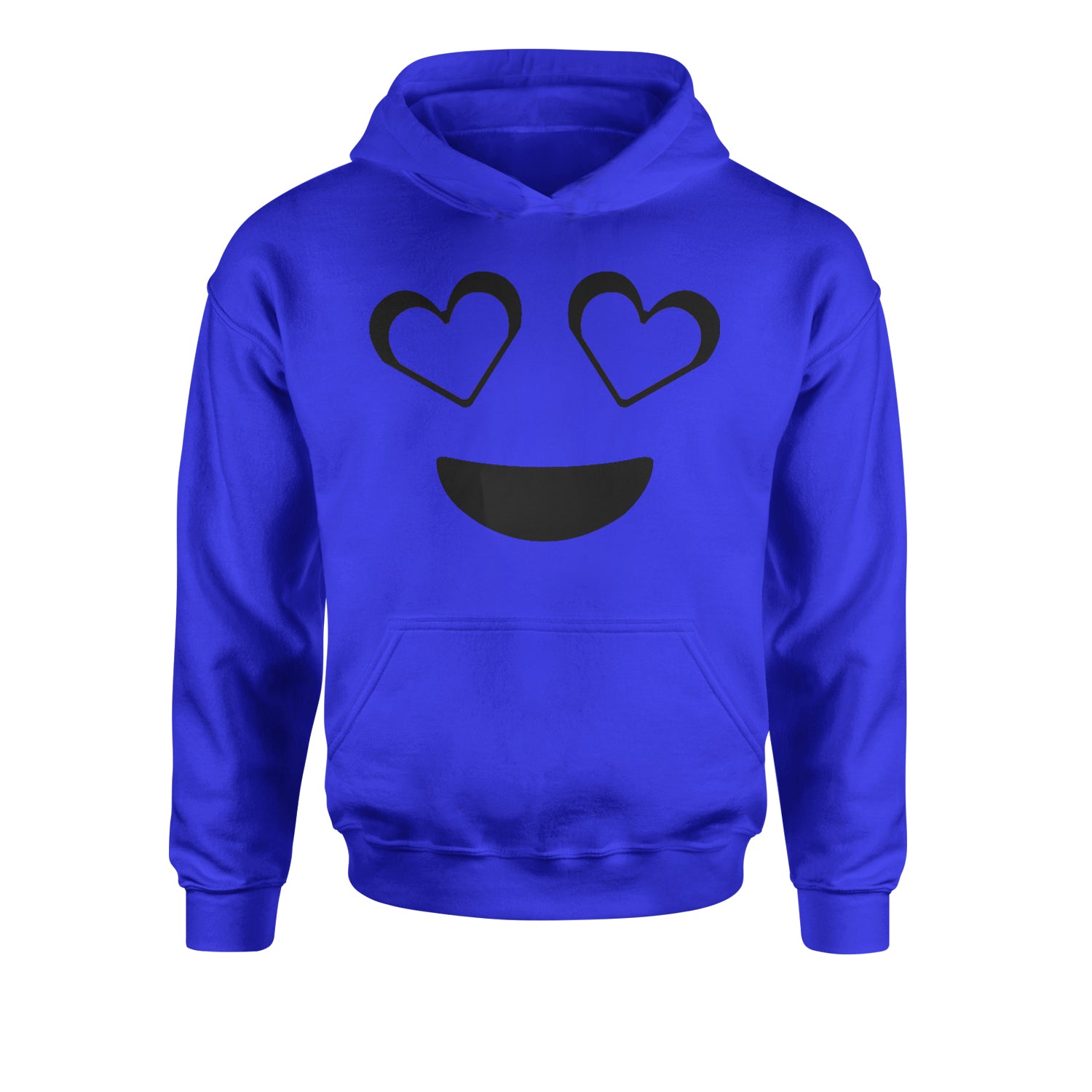 Emoticon Heart Eyes Smile Face Youth-Sized Hoodie cosplay, costume, dress, emoji, emote, face, halloween, Smile, up, yellow by Expression Tees