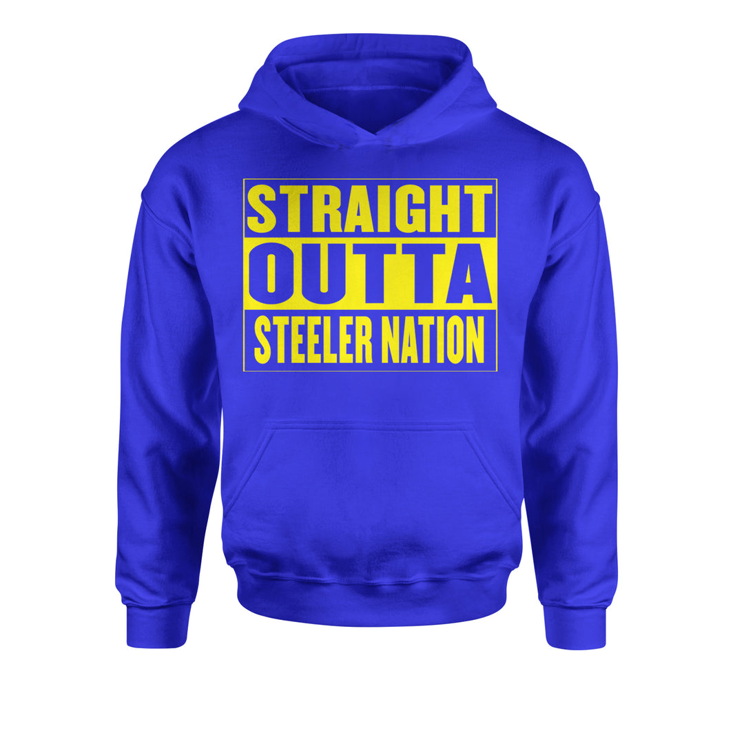 Straight Outta Steeler Nation Football  Youth-Sized Hoodie