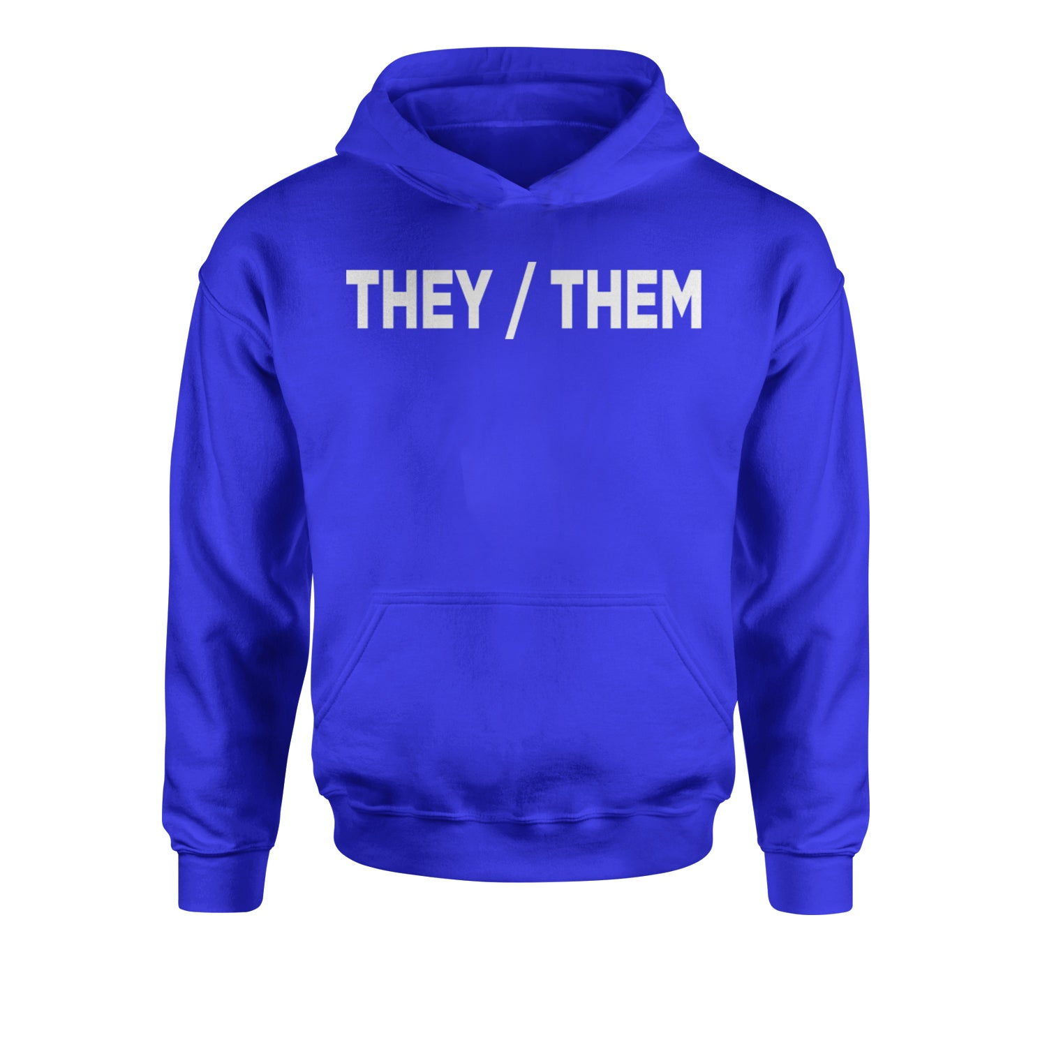 They Them Gender Pronouns Diversity and Inclusion Youth-Sized Hoodie binary, civil, gay, he, her, him, nonbinary, pride, rights, she, them, they by Expression Tees