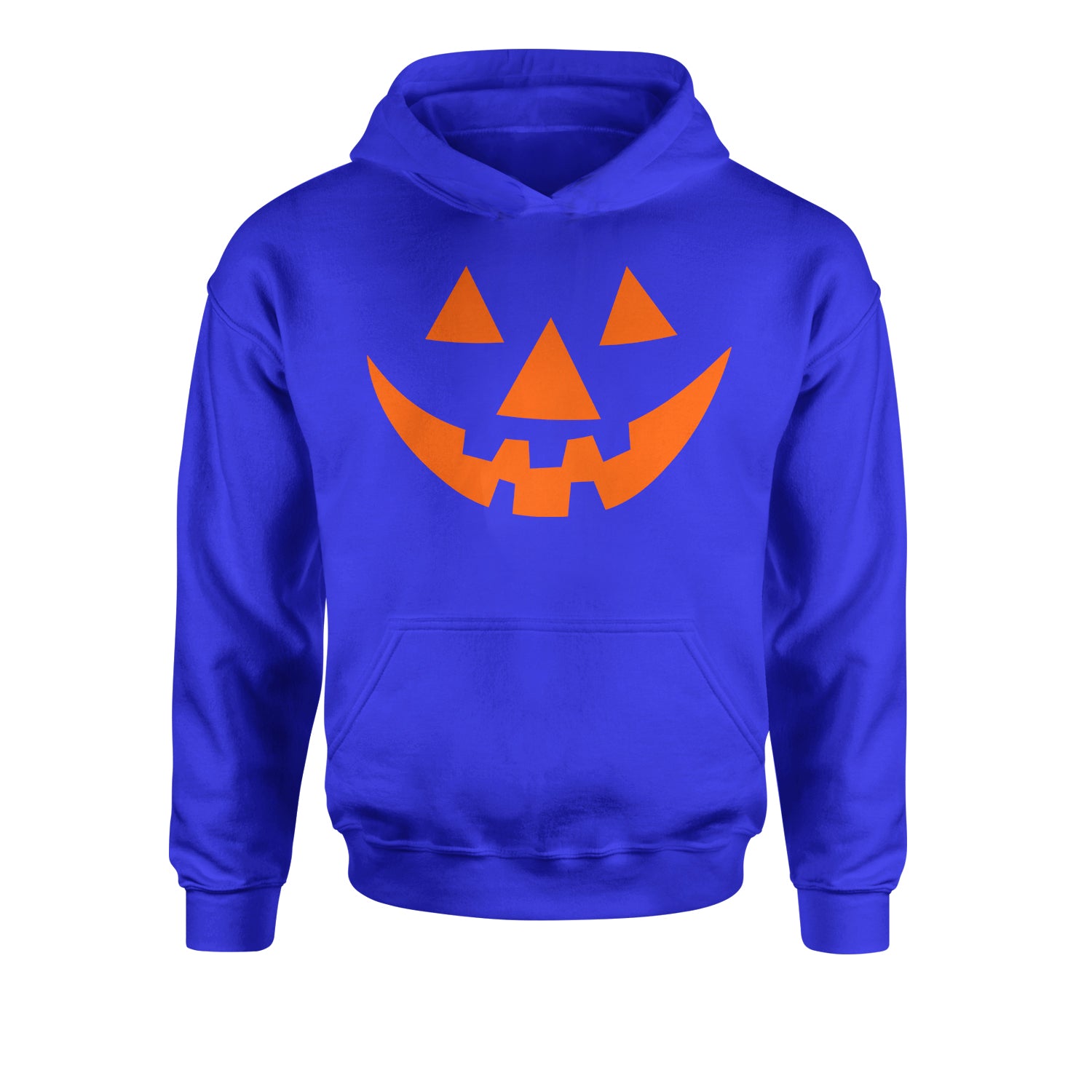 Pumpkin Face (Orange Print) Youth-Sized Hoodie costume, dress, dressup, eve, halloween, hallows, jackolantern, party, up by Expression Tees